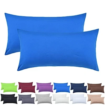 Abbildung von NatureMark 2er Pack Jersey Kissenbezug Kissenhülle Kissenbezüge Seitenschläferkissen Nackenkissen viele Größen und Farben ÖKO TEX (40 x 60 cm (Nackenkissen geeignet), Royal blau)