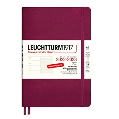 Abbildung von LEUCHTTURM1917 365807 Wochenkalender &amp; Notizbuch Softcover Medium (A5) 2023, 18 Monate, Port Red, Deutsch