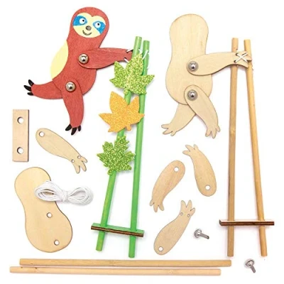 Abbildung von Baker Ross AX577 Faultier Akrobaten Aus Holz Bastelset Für Kinder 3 Stück, Kreative Künstler Und Bastelbedarf Zum Basteln Dekorieren Zur Winterzeit