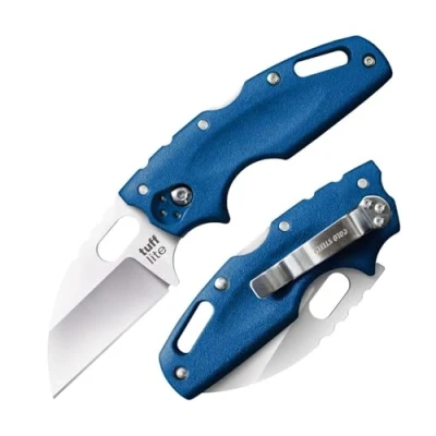 Abbildung von Cold 1108067 Steel Unisex Erwachsene, Tuff Lite Plain Blue, Klappmesser, Backlock, Taschenmesser, AUS 8A Klingenstahl, Satin Finish, scharfes Messer, blau, Einheitsgröße