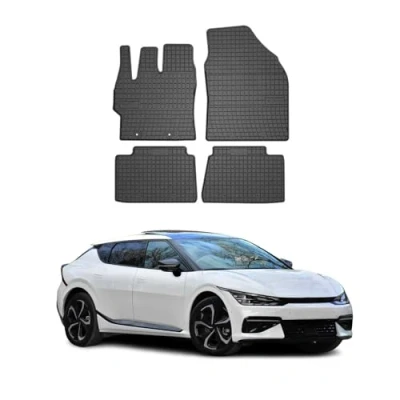 Abbildung von OMAC Gummi Fußmatten kompatibel mit Kia EV6 2021 2024 Automatten Schwarz 4tlg