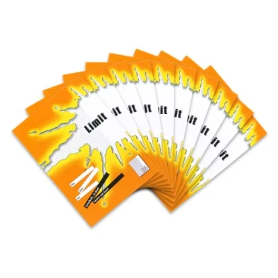 Abbildung von Limit Schulheft A4, 16 Blatt, Lineatur 26, kariert mit Rand, orange, 10 Stück