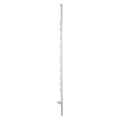 Abbildung von horizont Weidezaunpfähle Kunststoff 20 Stück weiß, Höhe 138cm, Einzeltritt, Kunststoffpfahl mit Ösen für Bänder, Seile, Litzen, Weidezaunpfahl Weidezaun (138 cm, 20)