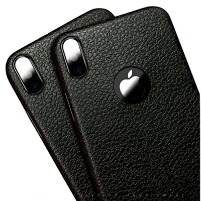 Abbildung von CoverKingz Handyhülle kompatibel mit iPhone XS/iPhone X Schutzhülle, Leder Optik Hülle, Slim Cover, Flexible Silikonhülle, Schwarz