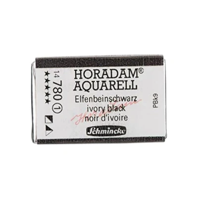 Abbildung von Schmincke HORADAM® AQUARELL feinste Künstler Aquarellfarben, 780 Elfenbeinschwarz, 14 043, 1/1 Näpfchen