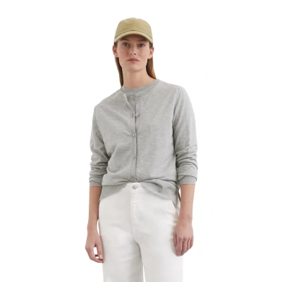 Abbildung von Marc O&#039;Polo Regular AUS Tencel Strickjacke, Damen, Größe: Large, Mid stone melange