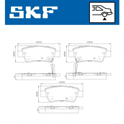 Abbildung von SKF VKBP 90623 A Bremsbelagsatz mit akustischer Verschleißwarnung