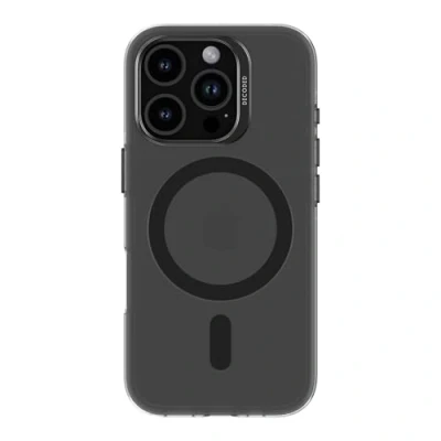Abbildung von Decoded Schwarze Clear Hülle für iPhone 16 Pro, Transparent, Anti Vergilbung, Kratzfest, 100% Recyceltes Material, Metallknöpfe, Kameraschutz, MagSafe kompatibel, Dünn und Stoßfest Handyhülle
