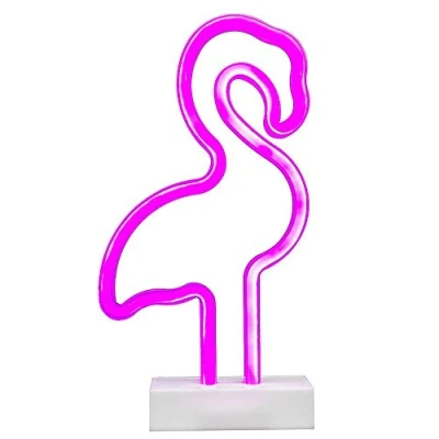 Abbildung von HAB &amp; GUT L231 NEON Flamingo LED Licht Stehlampe Dekolampe pink, rosa batteriebetrieben mit Sockel