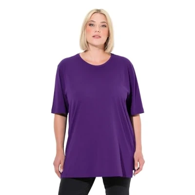 Abbildung von Ulla Popken Short Sleeve Tshirt basic, Damen, Größe: 46/48, Deep violet