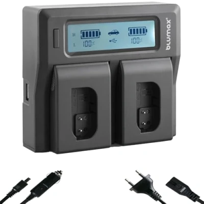 Abbildung von Doppelladegerät ersetzt DMW BLK22 BLK22E Dual Charger kompatibel zu Panasonic DC S5 S5K G9 GH5 II GH5S 2 Akkus gleichzeitig Laden