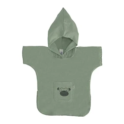 Abbildung von Sterntaler Poncho Albert Badetuch für Kinder, Größe: One Size, Dunkelgrün meliert