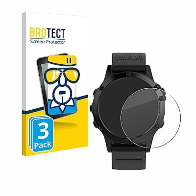 Abbildung von BROTECT (3 Stück Panzer Schutz Glas für Garmin fenix 5 (47 mm) / Plus 9H Echtglas, Displayschutz