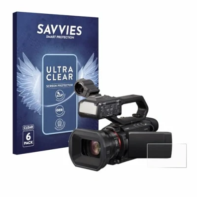 Abbildung von Savvies 6 Stück Schutzfolie für Panasonic HC X1500 Displayschutz Folie Ultra Transparent