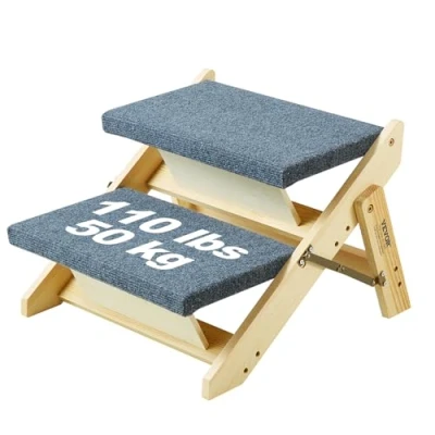 Abbildung von VEVOR Hundetreppe Haustierstufe Hunderampe Hundeleiter 2 Stufen 50kg 47x47x33cm