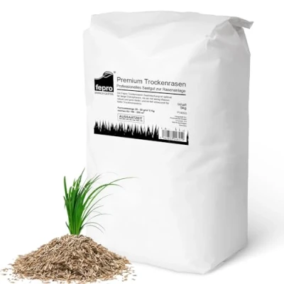 Abbildung von 5 kg Rasensamen trockenresistent dürreresistent für Trockenrasen &amp; Schattenrasen Samen Grassamen schnellkeimend, 200m², ideal Neuansaat und Nachsaat, Rasensaat