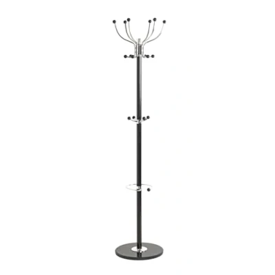 Abbildung von HAKU Möbel Garderobenständer chrom, schwarz, Marmor, Metall Maße: H 176 cm x Ø 38 cm, Style: Modern