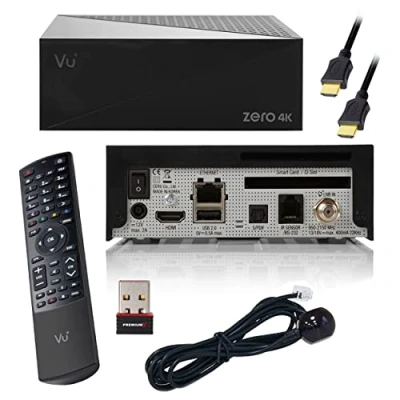 Abbildung von VU+ Zero 4K 1x DVB S2X Multistream Tuner Linux SAT Receiver Schwarz PremiumX PX150 Mini W LAN Stick Wireless USB