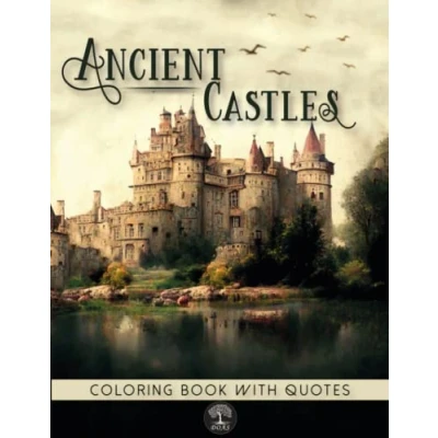 Abbildung von Ancient Castles Coloring Book: Medieval Fortress Art Designs and Beautiful Palaces with Inspirational Motivational Quotes