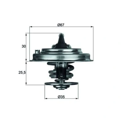 Abbildung von MAHLE ORIGINAL TX 34 87D Kühlwasserthermostat 87 mit Dichtung AUDI: A6 C5 Avant, A4 B5 Limousine, Limousine