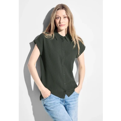Abbildung von Cecil Struktur Hemdbluse, Damen, Größe: Large, Grün