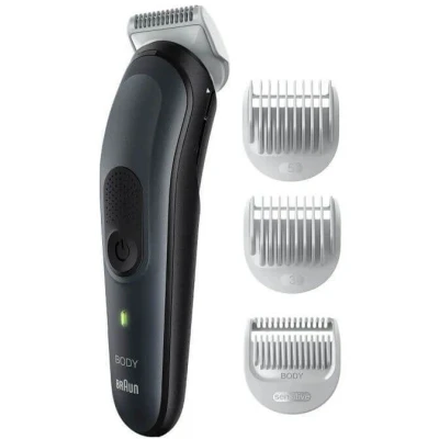 Abbildung von Braun Body Groomer Series 3 3350, Körperrasierer Für Brust, Achseln, Leisten und mehr, inkl. Kämme Länge 3mm 5 mm, Waschbar, 80 Min. Funklaufzeit