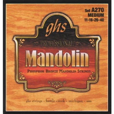 Abbildung von GHS Professional A270 Mandolin String Set, Loop End, Phosphor Bronze, Medium, .011 .040