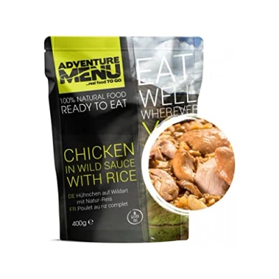Abbildung von Adventure Menu Huhn in Wildsauce und Reis 400 g Gourment Mahlzeit für unterwegs &amp; daheim