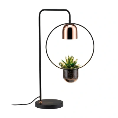Abbildung von Paulmann 79746 Tischleuchte Fanja Pflanzenleuchte max. 20 Watt Tischlampe Schwarz, Kupfer Metall GU10