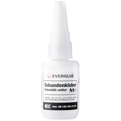 Abbildung von Everglue Sekundenkleber Cyanacrylat mittelviskos 20g Dosierflasche, (1 tlg)