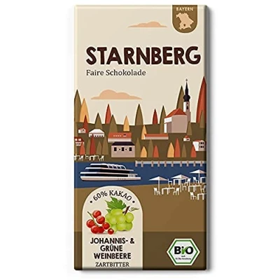 Abbildung von Starnberg Johannis und Weinbeere Schokolade / Fair Trade Bayern Tafel Bio Edelkakao
