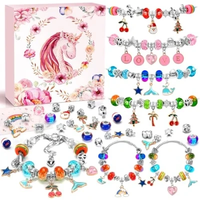 Abbildung von ZOOI Geschenke für Mädchen, Schmuck Basteln Mädchen 8 10 Jahre Bastelset Kinder ab 6 Armbänder Selber Machen Ostergeschenke Spielzeug 4 Junge 5 12