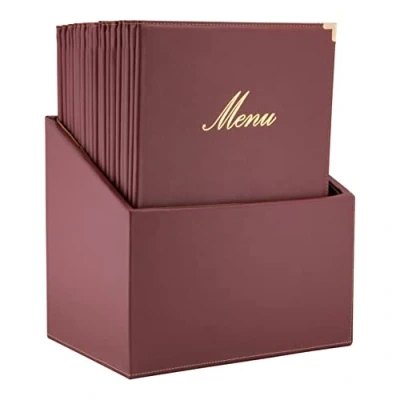 Abbildung von Securit® A4 CLASSIC 20 Menüdeckelbox Set in weinrot