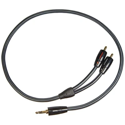 Abbildung von AudioQuest 0,6 m Tower 3,5 mm 2 x RCA Audiokabel Schwarz (3,5 mm, RCA, Kupfer, m)
