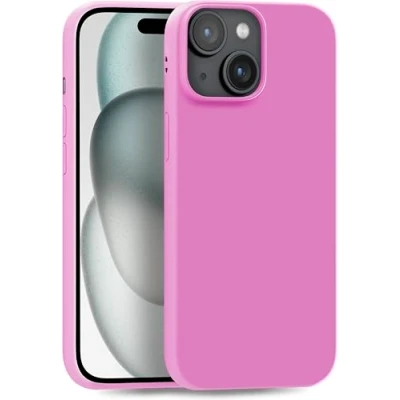 Abbildung von MyGadget Hülle kompatibel mit iPhone 15 robuste Silikon Schutzhülle TPU Case Slim Silikonhülle Back Cover Ultra Kratzfest Handyhülle matt Rosa Lila