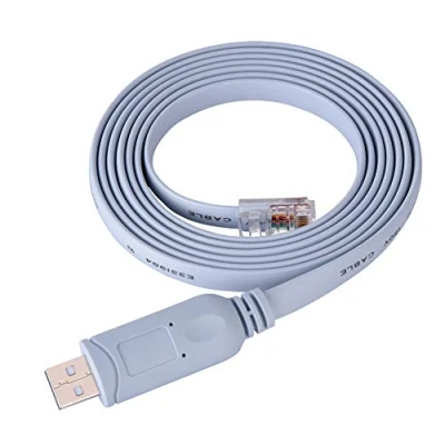 Abbildung von PUSOKEI USB2.0 Flachkabel für Stecker auf RJ45 Stecker, serielles CAT5 Konsolenkabel, geeignet Cisco Router, Huawei, Juniper, 3COM, Ruijie Router/Switches/AP WLAN Router