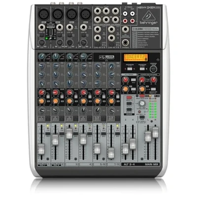 Abbildung von Behringer XENYX QX1204USB Premium 2/2 Bus Mixer mit 12 Eingängen, Mikrofonvorverstärkern und Kompressoren, Klark Teknik Multi FX Prozessor, Wireless Option USB/Audio Schnittstelle
