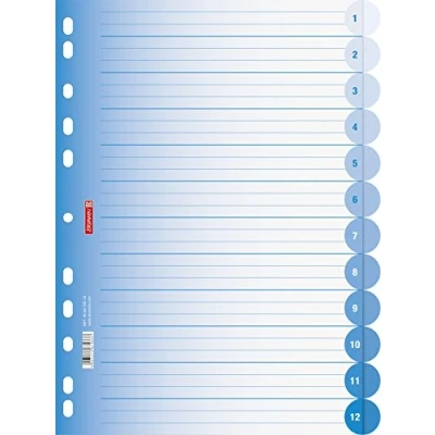 Abbildung von Brunnen 106659533 Ringbuchregister Colour Code (für Ordner und Ringbücher, aus PP, für A4, 12 Tabs) blau / azur
