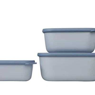 Abbildung von Mepal Vorratsdose Multischüssel Set Cirqula rechteckig 3 teilig 750, 1500 und 3000 ml, Polypropylen (PP), Thermoplastische Elastomere (TPE)