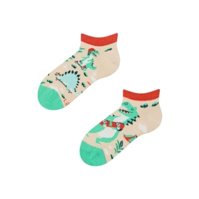 Abbildung von Dedoles Socken Unisex Damen Herren &amp; Kinder Baumwolle viele lustige Designs Fussball Fahrrad Pferde Geschenk links rechts verschieden, Farbe: Türkis, Motiv: Dino Skatepark (Knöchelsocken), Gr. 27 30