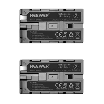 Abbildung von NEEWER®(2Pack)2600mAh Sony NP F550/570/530 Ersatzakku für HandyCams,NEEWER Nanguang CN160,CN216,CN126 Serie und andere LED Kameraleuchten