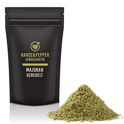 Abbildung von 250g Majoran gerebelt schonend getrocknet natürlich vom Hanse&amp;Pepper Gewürzkontor Gourmet Serie