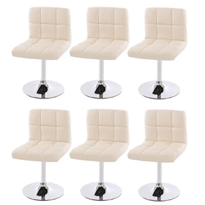 Abbildung von Mendler 6er Set Esszimmerstuhl Drehstuhl Stuhl Kavala Kunstleder Chrom Creme