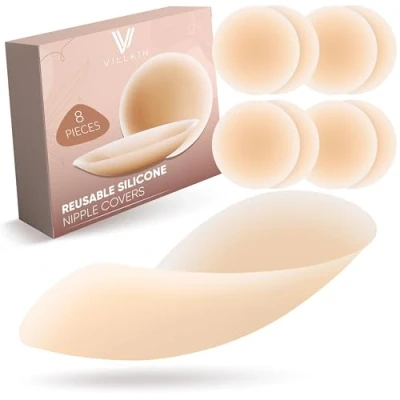 Abbildung von Villkin Set: Klebe BH Nippelpads (4 tlg) Wiederverwendbar