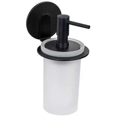 Abbildung von WENKO Seifenspender &quot;Turbo Loc Modell Bivio&quot;, Befestigen ohne Bohren, Aluminium Halterung, 150 ml