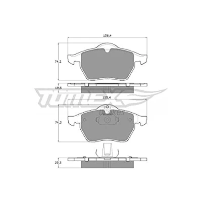 Abbildung von TOMEX brakes TX 12 25 Bremsbelagsatz Vorderachse für Verschleißwarnanzeiger vorbereitet OPEL: Astra G CC, Vectra B Limousine, CC