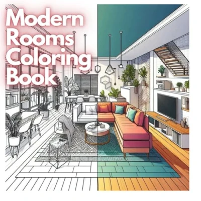 Abbildung von Coloring Book Isometric Rooms: Discover the Art of Color in Rooms