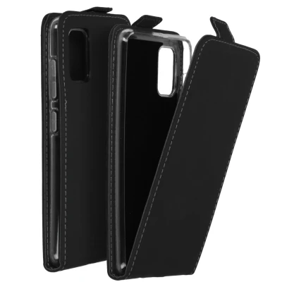 Abbildung von Samsung Galaxy A41 Hülle Kunstleder Accezz Flip Case Handyhülle Schwarz