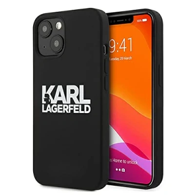 Abbildung von Karl Lagerfeld KLHCP13SSLKLRBK Hülle für iPhone 13 Mini 5,4&quot; Silicone Stack Logo schwarz