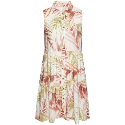 Abbildung von LASCANA Hemdblusenkleid mit Alloverprint und Volants, ärmelloses Sommerkleid, Strandkleid